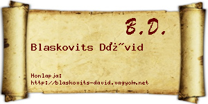 Blaskovits Dávid névjegykártya